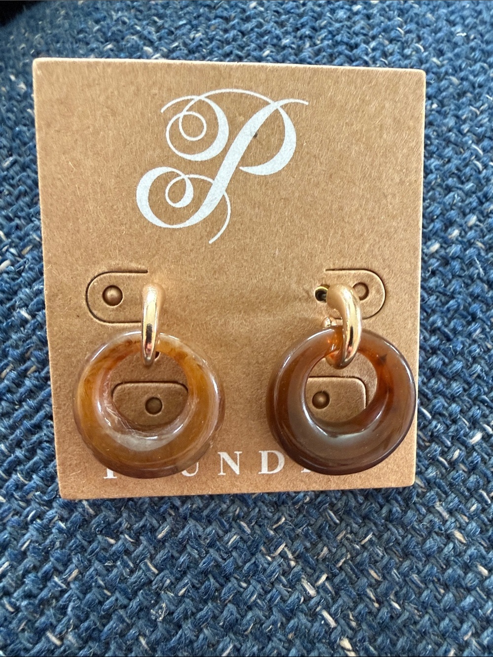 Plunder Brown Resin Hoop Drop Earrings